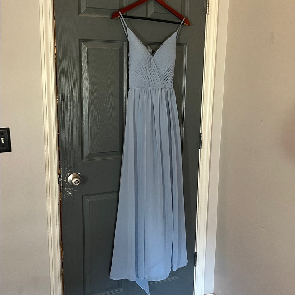 Azazie Blake Dress in Dusty Blue size 4